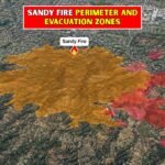 Sandy Fire Perimeter and Evacuation Zones