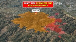 New 3D Sandy Fire Map Reveals Full Perimeter and High-Risk Evacuation Areas