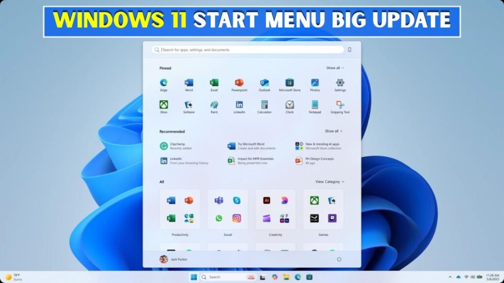 Windows 11 Start Menu Big Update